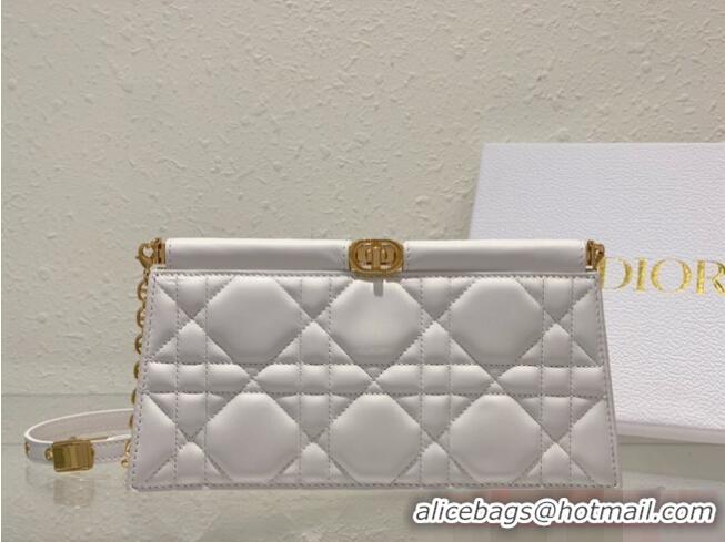 Top Quality DIOR CARO COLLE NOIRE CLUTCH WITH CHAIN Latte Cannage Lambskin S5166UDBB