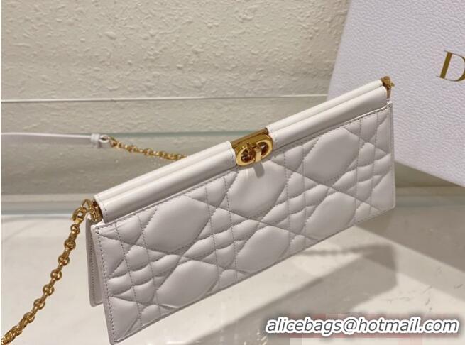 Top Quality DIOR CARO COLLE NOIRE CLUTCH WITH CHAIN Latte Cannage Lambskin S5166UDBB