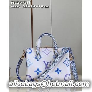 Inexpensive Louis Vuitton Monogram Canvas Speedy Bandouliere 25 M23073 BLUE