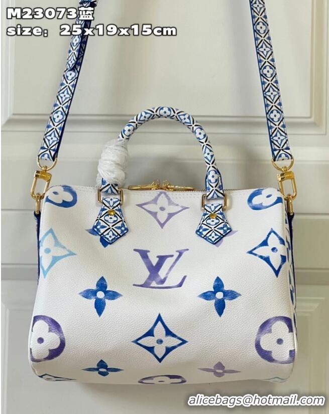 Inexpensive Louis Vuitton Monogram Canvas Speedy Bandouliere 25 M23073 BLUE