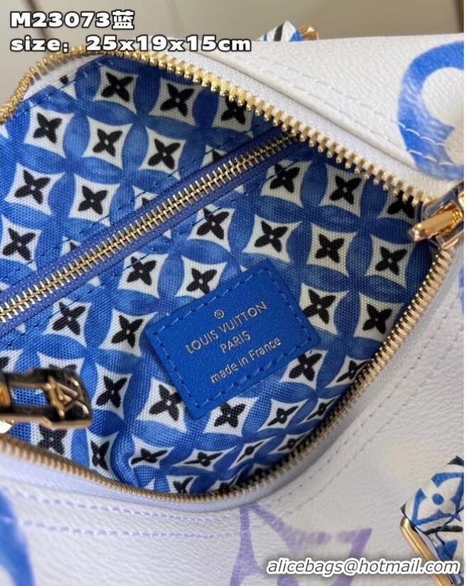 Inexpensive Louis Vuitton Monogram Canvas Speedy Bandouliere 25 M23073 BLUE