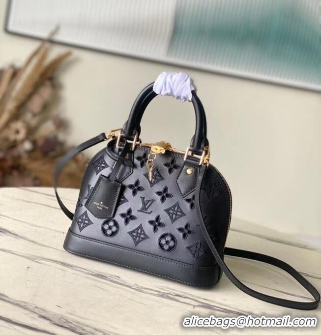 Famous Brand Louis Vuitton Monogram Empreinte Alma BB Tote Bag M22878 black