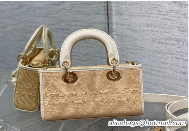 Low Cost Dior SMALL LADY D-JOY BAG Natural Cannage Raffia M0613OW