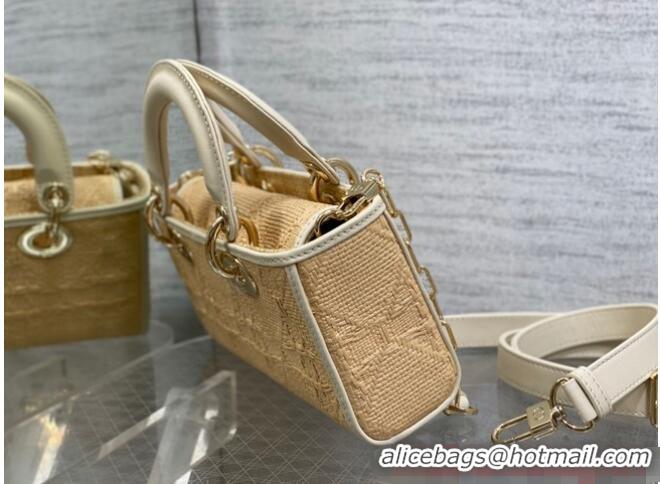 Low Cost Dior SMALL LADY D-JOY BAG Natural Cannage Raffia M0613OW