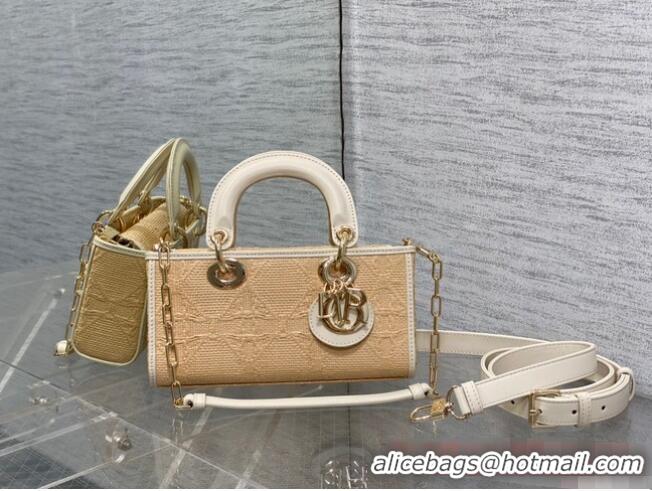 Low Cost Dior SMALL LADY D-JOY BAG Natural Cannage Raffia M0613OW