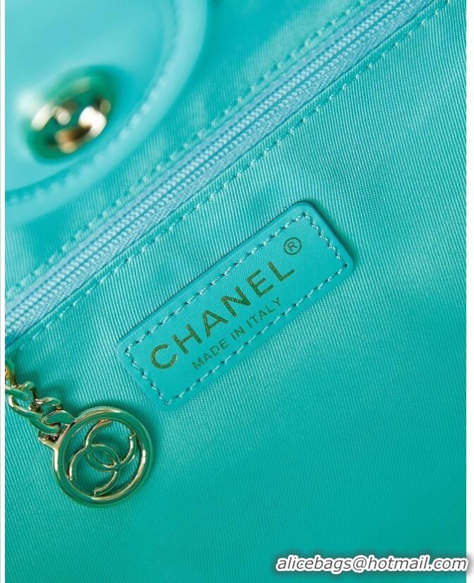 Famous Brand Chanel LARGE SHOPPING BAG Calfskin & Gold-Tone Metal AS3257 Blue