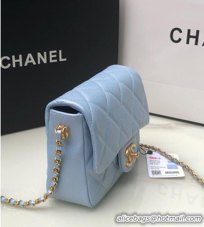 Famous Brand Chanel SMALL FLAP BAG AS2855 light blue