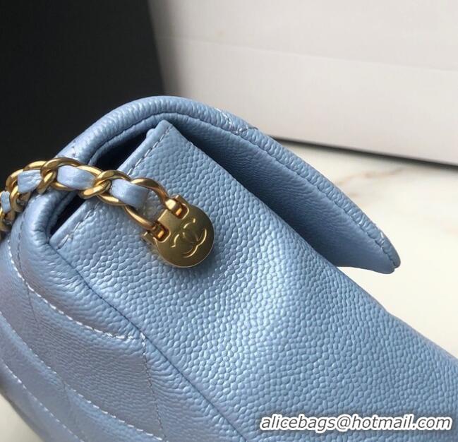 Famous Brand Chanel SMALL FLAP BAG AS2855 light blue