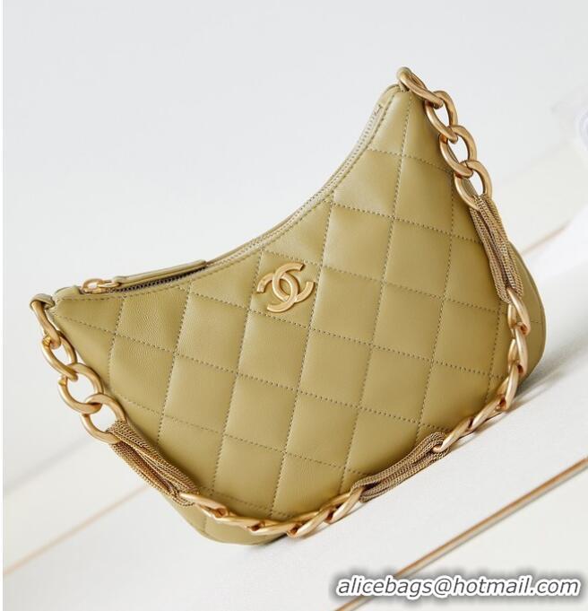 Well Crafted CHANEL HOBO HANDBAG AS4220 Khaki