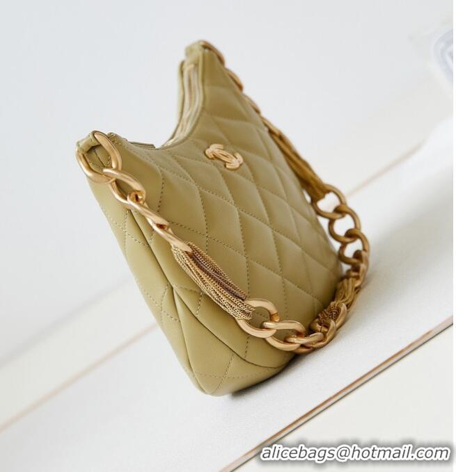 Well Crafted CHANEL HOBO HANDBAG AS4220 Khaki