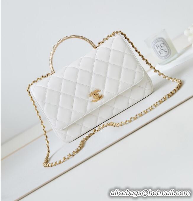 Promotional Chanel SMALL FLAP BAG WITH TOP HANDLE AS4232 white