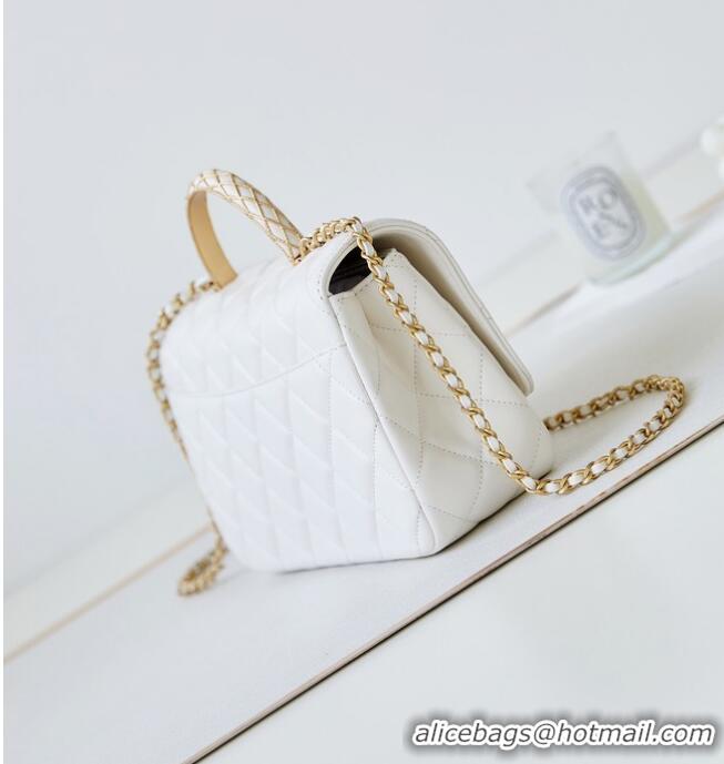 Promotional Chanel SMALL FLAP BAG WITH TOP HANDLE AS4232 white