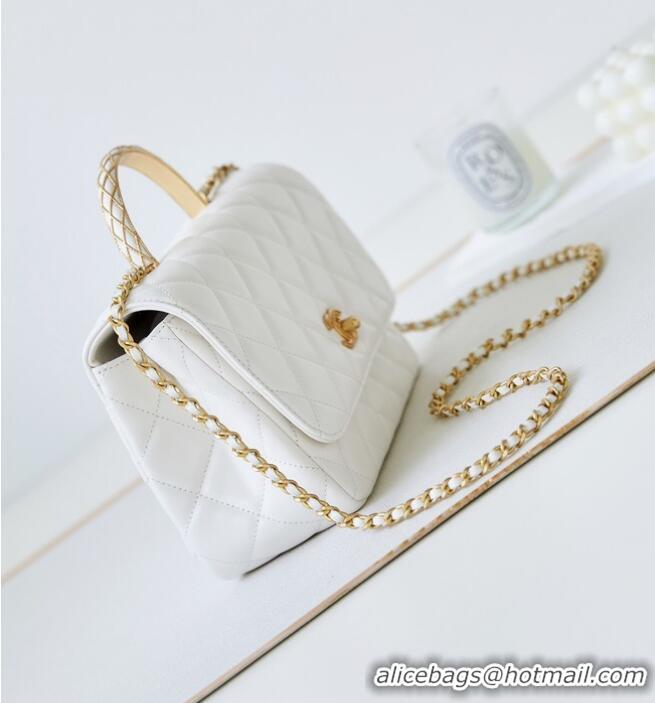 Promotional Chanel SMALL FLAP BAG WITH TOP HANDLE AS4232 white