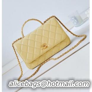 Buy Discount Chanel SMALL FLAP BAG WITH TOP HANDLE AS4232 Yellow