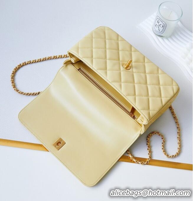 Buy Discount Chanel SMALL FLAP BAG WITH TOP HANDLE AS4232 Yellow