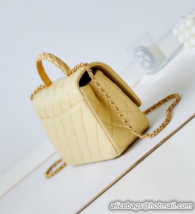 Buy Discount Chanel SMALL FLAP BAG WITH TOP HANDLE AS4232 Yellow