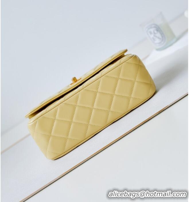 Buy Discount Chanel SMALL FLAP BAG WITH TOP HANDLE AS4232 Yellow