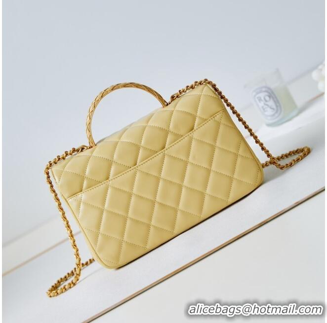 Buy Discount Chanel SMALL FLAP BAG WITH TOP HANDLE AS4232 Yellow