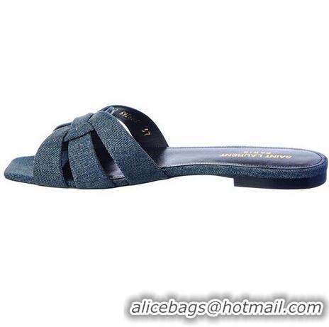 ​Top Grade Yves Saint Laurent Tribute Slides Womens YSL1023 Denim Blue