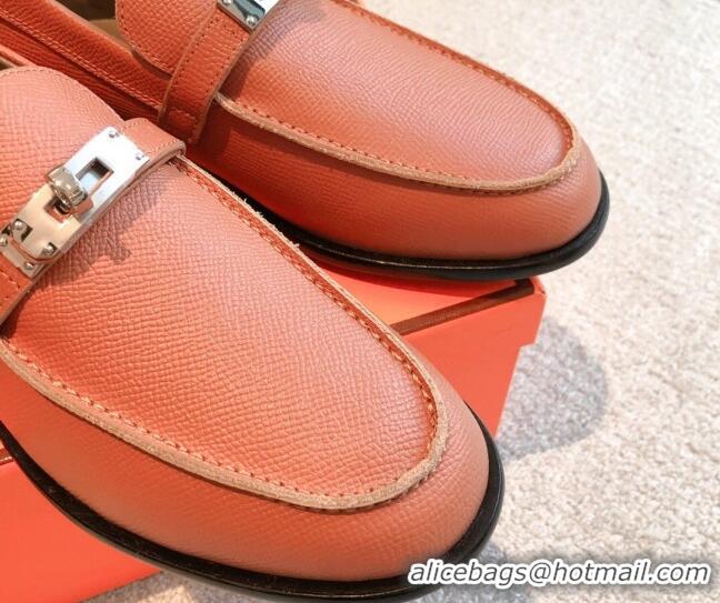 Durable Hermes Destin loafers in Grained Leather Brown 530060