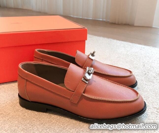 Durable Hermes Destin loafers in Grained Leather Brown 530060