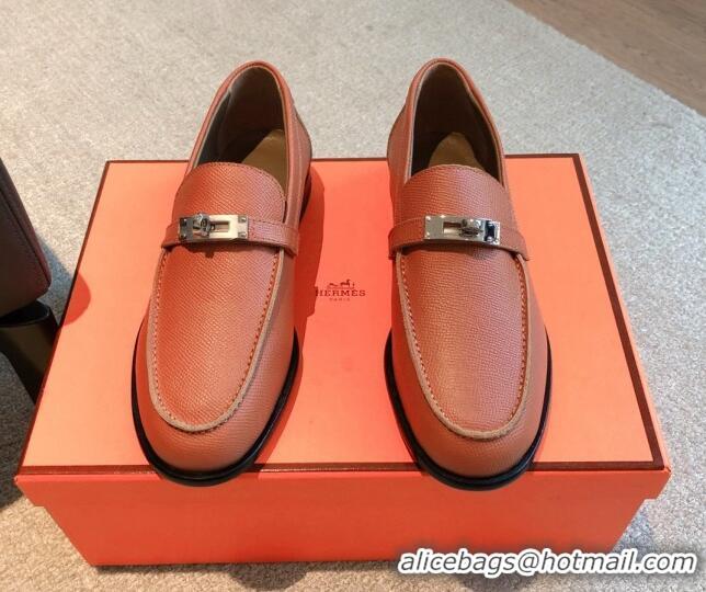 Durable Hermes Destin loafers in Grained Leather Brown 530060