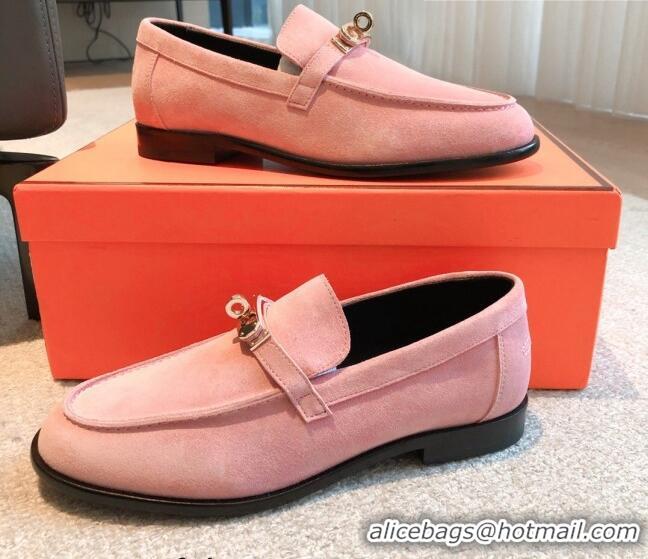 Expensive Hermes Destin loafers in Pink Suede 0530061