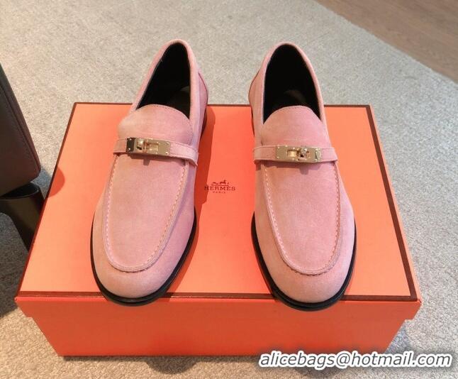 Expensive Hermes Destin loafers in Pink Suede 0530061