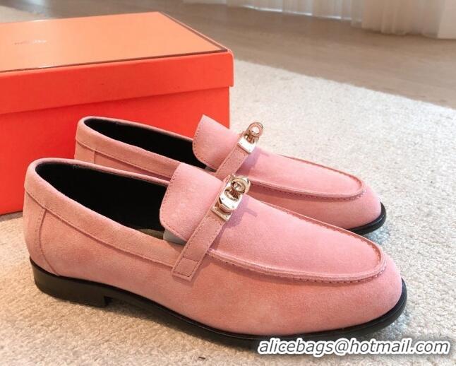 Expensive Hermes Destin loafers in Pink Suede 0530061