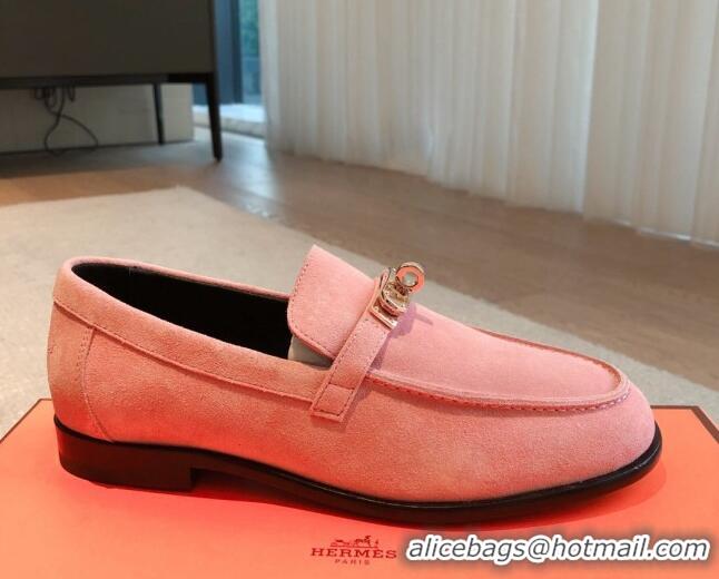 Expensive Hermes Destin loafers in Pink Suede 0530061