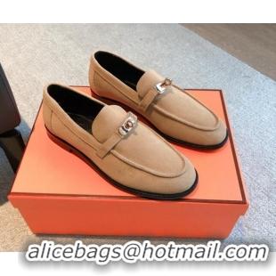 Best Price Hermes Destin loafers in Brown Suede 530065