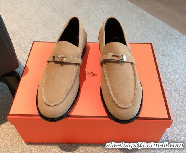 Best Price Hermes Destin loafers in Brown Suede 530065