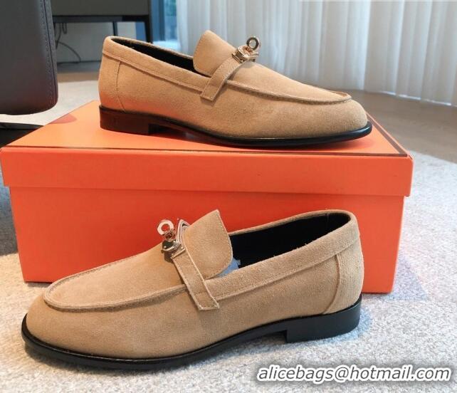 Best Price Hermes Destin loafers in Brown Suede 530065