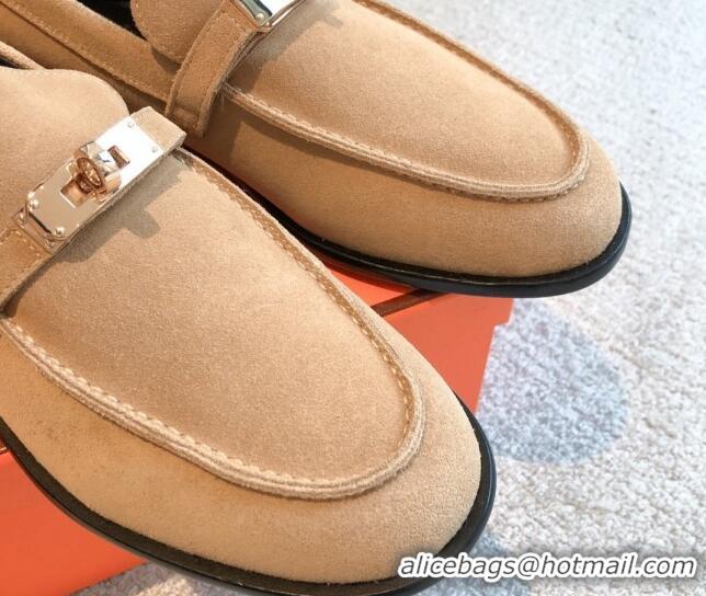 Best Price Hermes Destin loafers in Brown Suede 530065