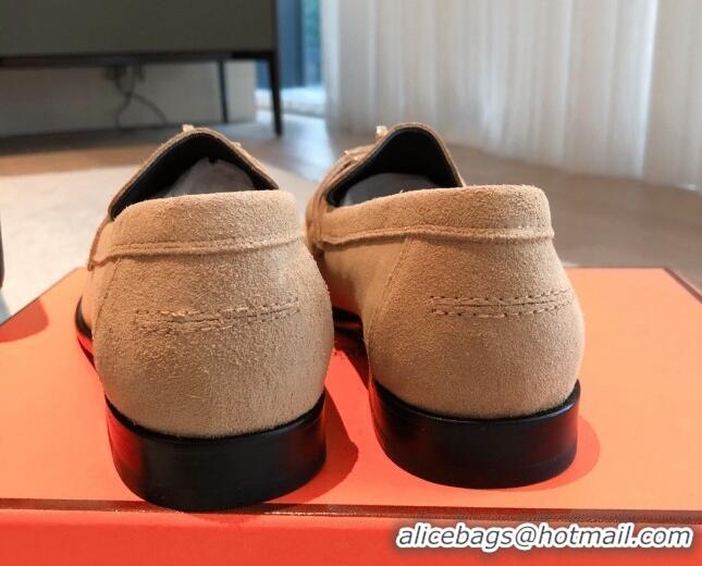 Best Price Hermes Destin loafers in Brown Suede 530065