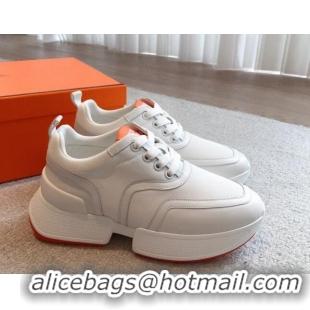 Good Quality Hermes Giga sneakers in mesh pique and calfskin White 530066 