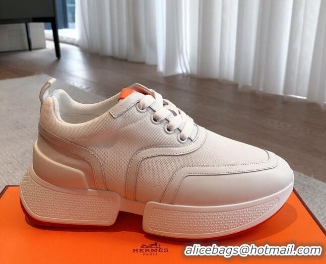 Good Quality Hermes Giga sneakers in mesh pique and calfskin White 530066 