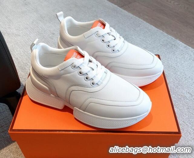 Good Quality Hermes Giga sneakers in mesh pique and calfskin White 530066 