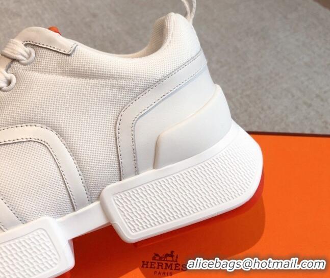 Good Quality Hermes Giga sneakers in mesh pique and calfskin White 530066 