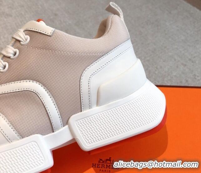 Good Quality Hermes Giga sneakers in mesh pique and calfskin Beige 530067