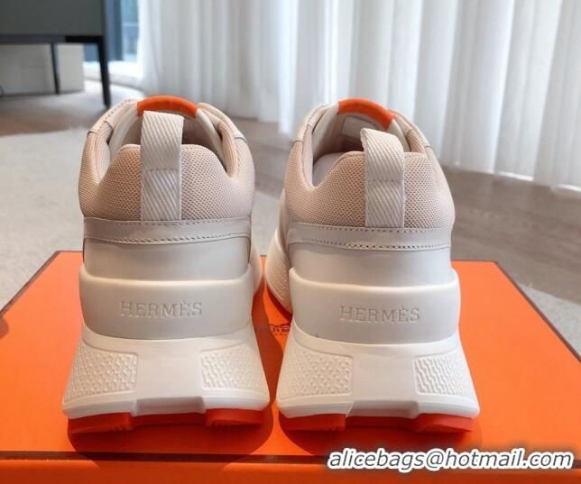 Good Quality Hermes Giga sneakers in mesh pique and calfskin Beige 530067