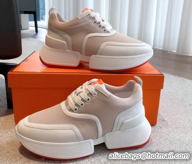 Good Quality Hermes Giga sneakers in mesh pique and calfskin Beige 530067