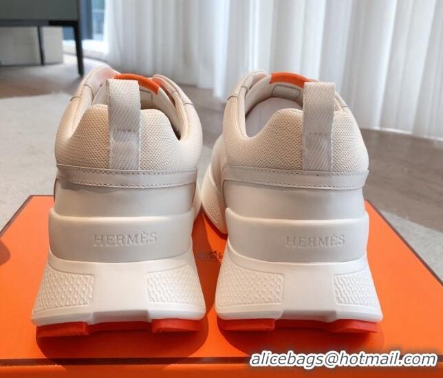 Good Looking Hermes Giga sneakers in mesh pique and calfskin White 530068