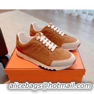 Best Price Hermes Trail sneakers in Brown Suede 530077