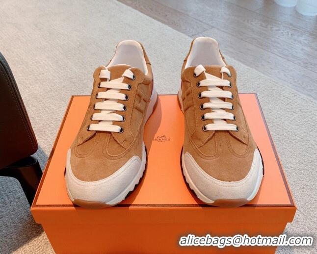 Best Price Hermes Trail sneakers in Brown Suede 530077