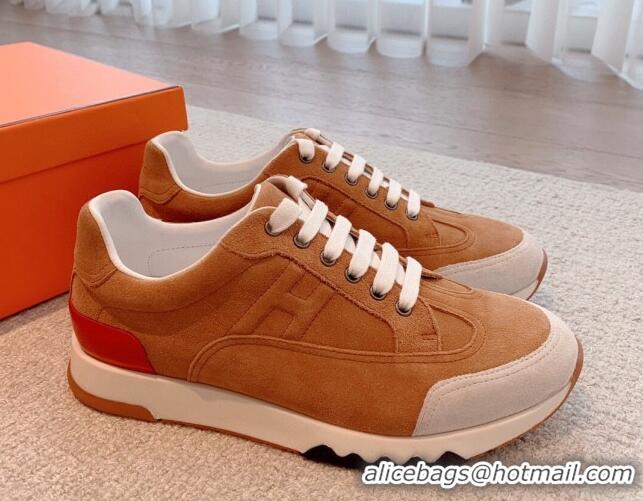 Best Price Hermes Trail sneakers in Brown Suede 530077