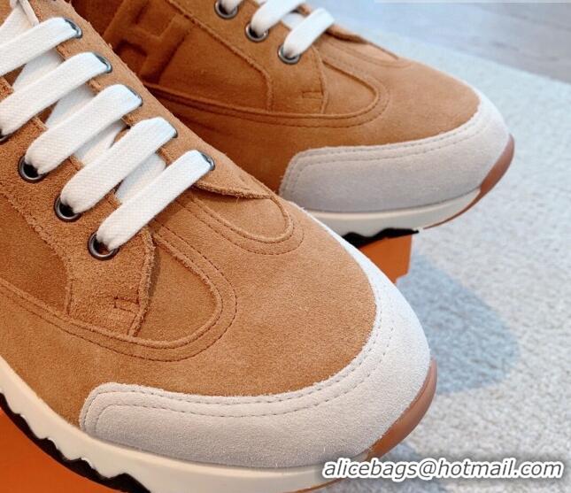 Best Price Hermes Trail sneakers in Brown Suede 530077