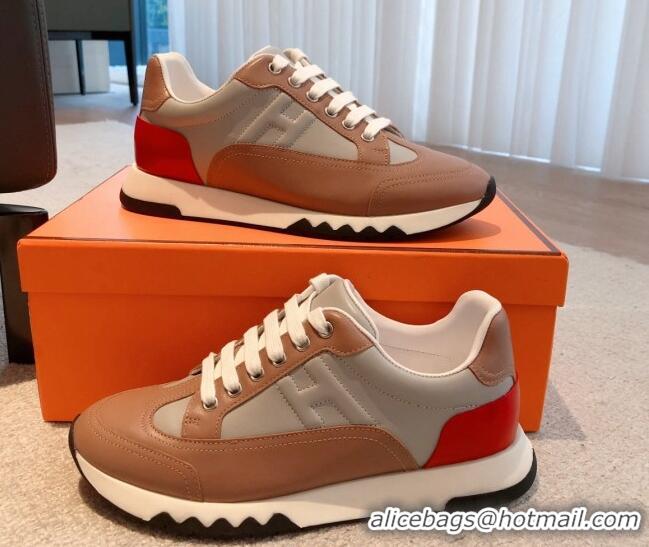 Low Price Hermes Trail sneakers in calfskin leather Brown/Grey 530079