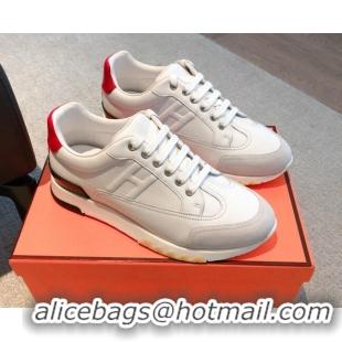 Best Product Hermes Trail sneakers in calfskin leather White 530080