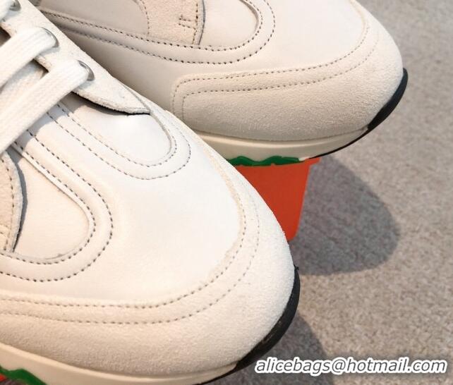 Pretty Style Hermes Trail sneakers in calfskin and suede white 530083